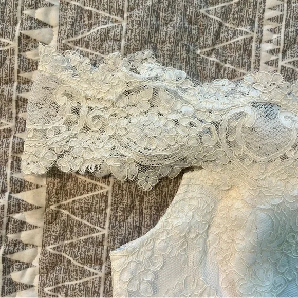 Reiss Evora Bardot Lace Off Shoulder Crop Top White NWT Size 8 Bridal - Picture 5 of 11